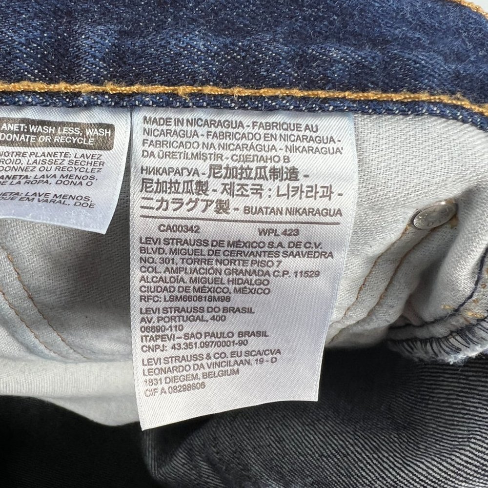 Levi's Jean Shorts Mens 32* 505 Dark Blue Cut Off Fray Cotton Denim Jorts Tag 34 - Picture 4 of 16